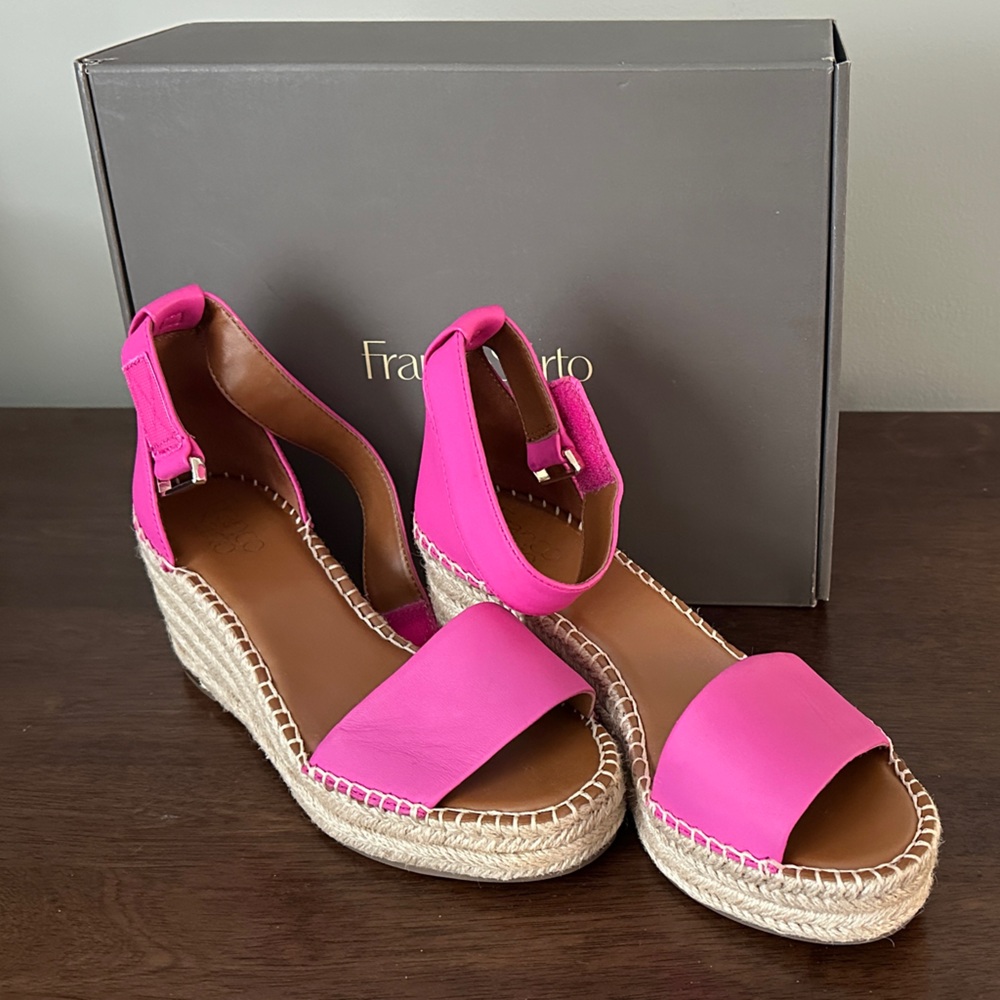 Franco Sarto Fuchsia Espadrille Wedge Sandals